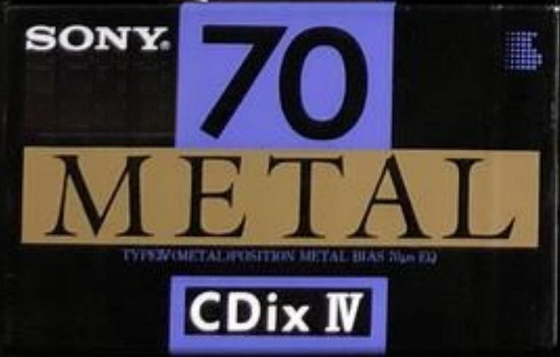 Compact Cassette Sony CDix IV 70 "CDIX4 70N" Type IV Metal 1990 Japan