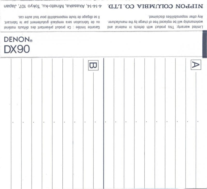 Compact Cassette: Nippon Columbia / Denon Denon - DX 90