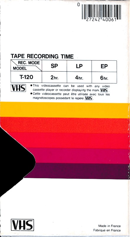 VHS, Video Home System Sony Dynamicron 120 Type I Normal 1982 North America