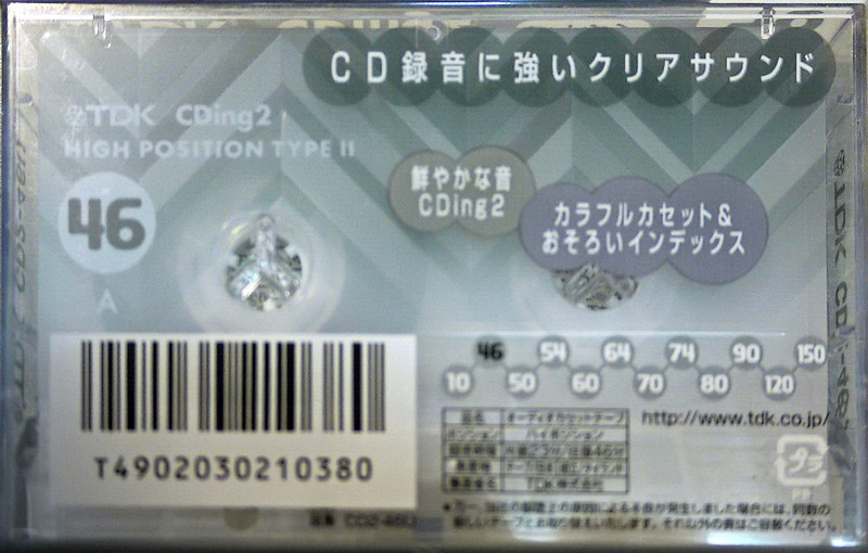 Compact Cassette TDK CDing 2 46 "CD2-46U" Type II Chrome 2002 Japan