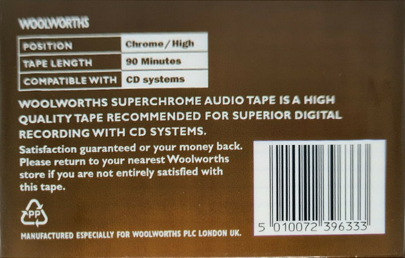 Compact Cassette Woolworths 90 Type II Chrome 1997 UK