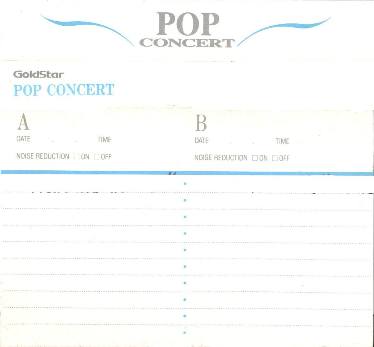 Compact Cassette Goldstar Pop Concert 90 Type I Normal 1994 Canada