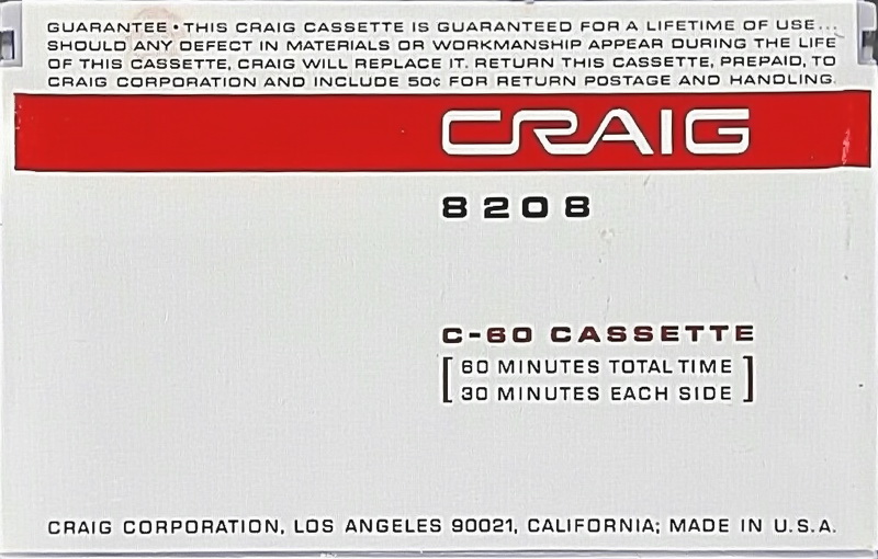 Compact Cassette: Unknown Craig -  60