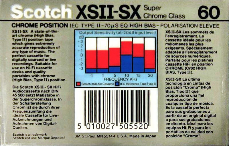 Compact Cassette Scotch XS II-SX 60 Type II Chrome 1990 Europe