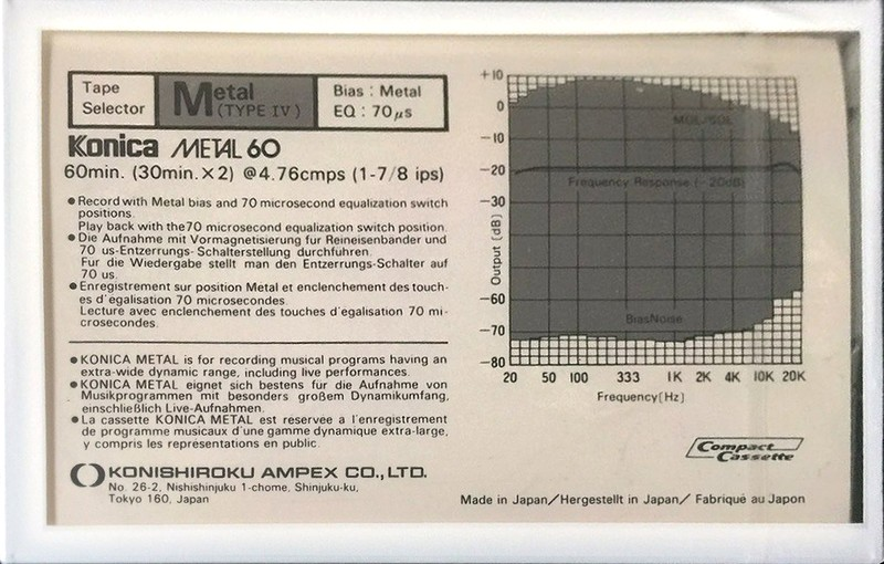 Compact Cassette Konica Metal 60 Type IV Metal 1984 Europe