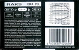 Compact Cassette RAKS CD-X 90 Type I Normal 1990 Europe