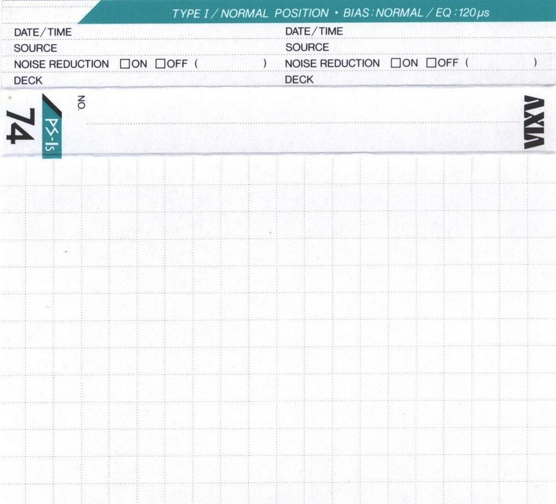 Compact Cassette AXIA PS-Is 74 "PS-Is 74 N" Type I Normal 1988 Japan