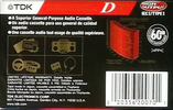 Compact Cassette TDK D 30 Type I Normal 2001 North America