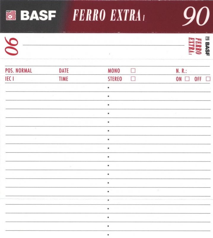 Compact Cassette: BASF  - Ferro Extra I 90