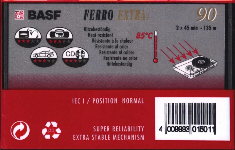 Compact Cassette BASF Ferro Extra I 90 Type I Normal 1994 Europe