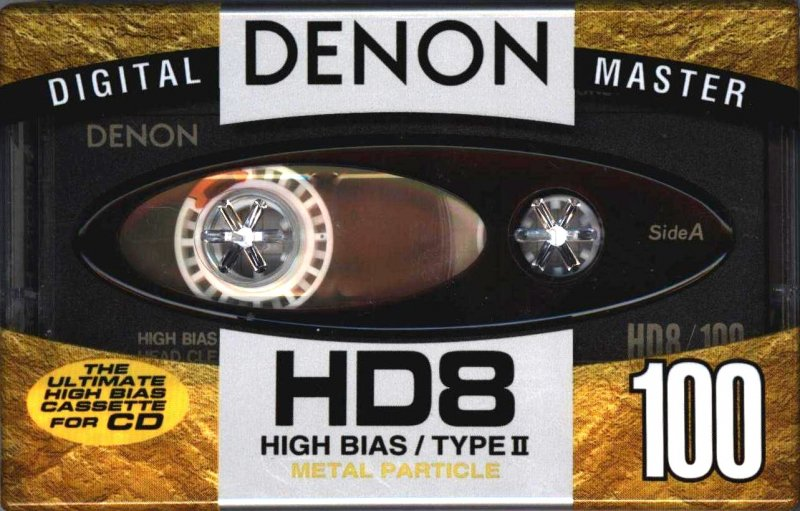 Compact Cassette Denon HD8 100 "HD8-100TE" Type II Chrome 1992 Worldwide