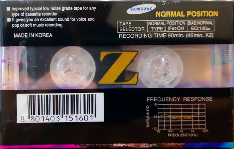 Compact Cassette Samsung New Super Z 90 Type I Normal 1997 Europe