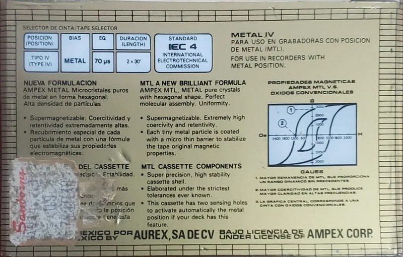 Compact Cassette:  Ampex - MTL 60