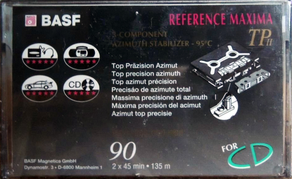 Compact Cassette BASF TP II Reference Maxima 90 "Obenheim 25 year Anniversary" Type II Chrome 1993 Europe