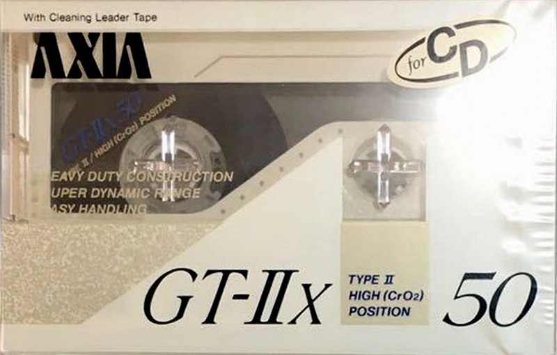 Compact Cassette AXIA GT-IIx 50 "GT-2x W 50" Type II Chrome 1989 Japan