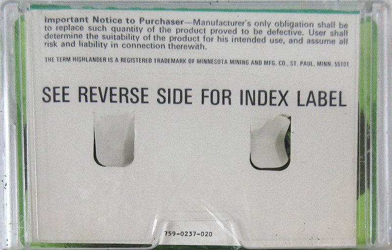 Compact Cassette 3M Highlander 30 Type I Normal 1972 USA
