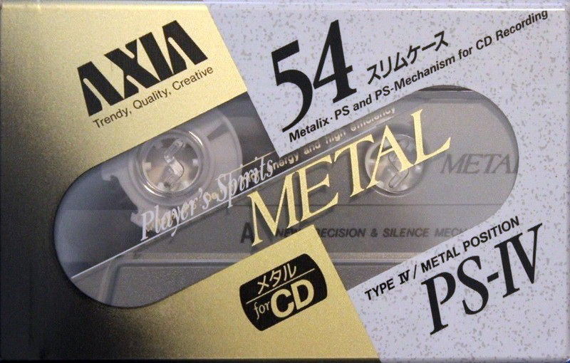 Compact Cassette AXIA PS-IV 54 "PS-4 B 54" Type IV Metal 1991 Japan