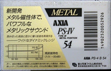 Compact Cassette AXIA PS-IV 54 "PS-4 B 54" Type IV Metal 1991 Japan