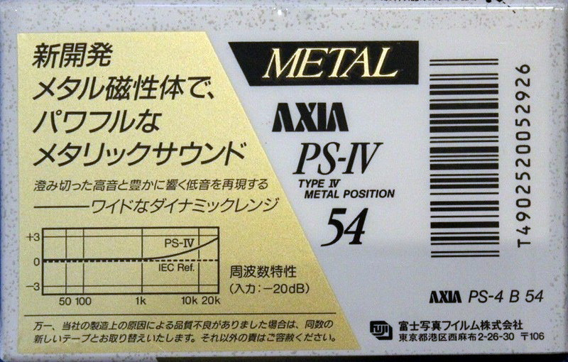 Compact Cassette: FUJI AXIA - PS-IV 54