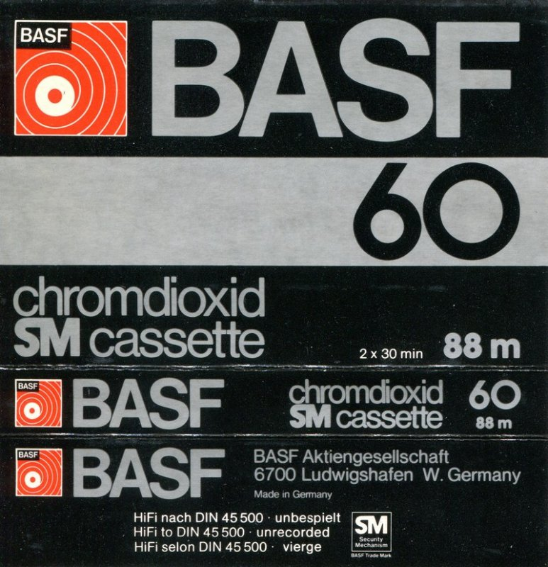 Compact Cassette BASF Chromdioxid 60 Type II Chrome 1977 Europe