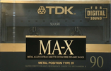 Compact Cassette TDK MA-X 90 "MA-X90M" Type IV Metal 1990 Japan