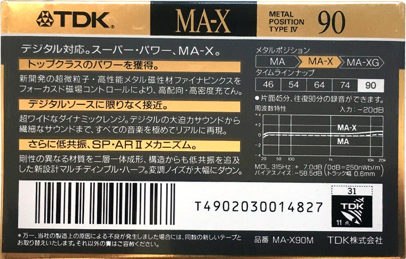 Compact Cassette: TDK  - MA-X 90