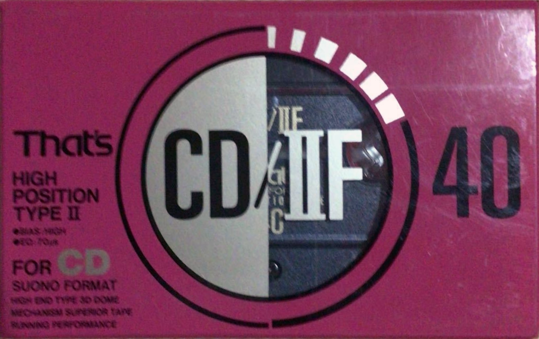 Compact Cassette Thats CD-IIF 40 Type II Chrome 1991 Japan