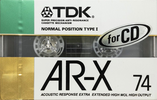Compact Cassette TDK AR-X 74 "AR-X74G" Type I Normal 1987 Japan