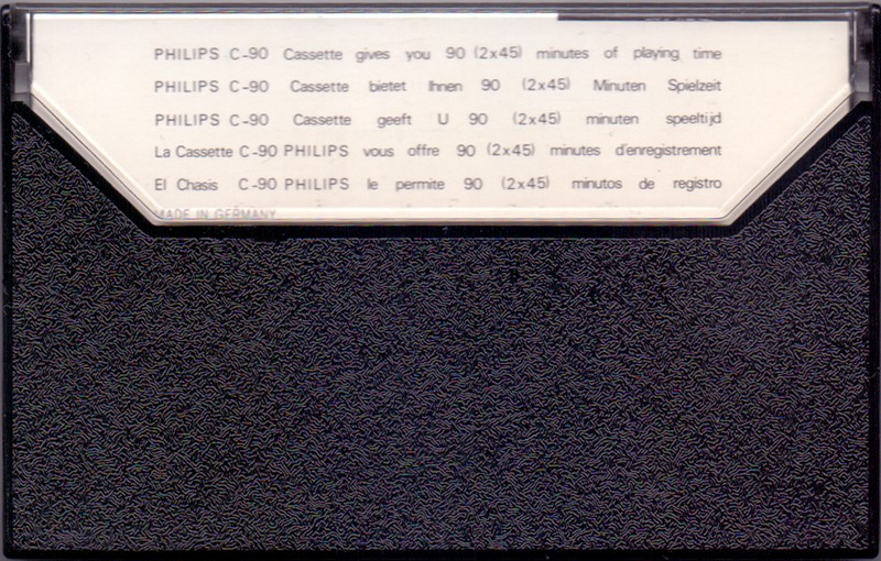 Compact Cassette Philips 90 Type I Normal 1971 Europe
