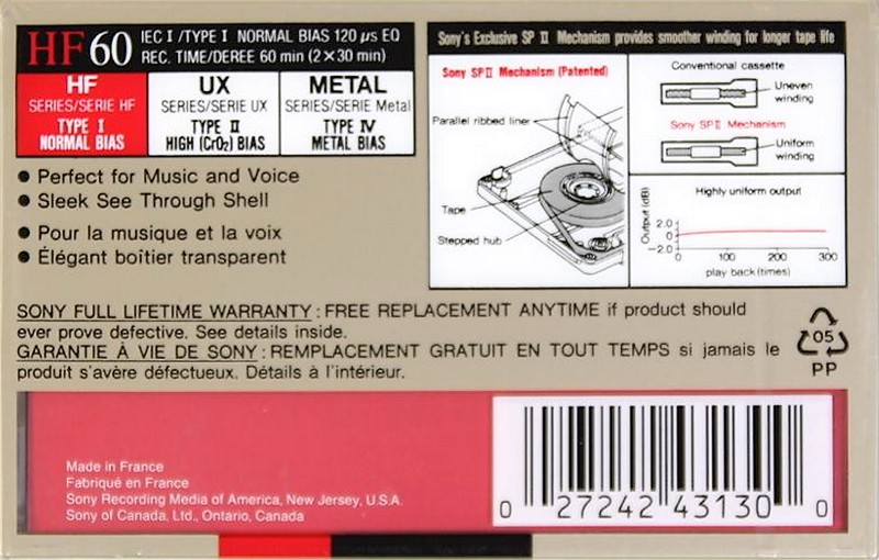 Compact Cassette: Sony  - HF 60