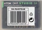 Digital Audio Tape TDK DA-R Studio 64 "DA-R64STEAB" Type IV Metal 1992 Europe