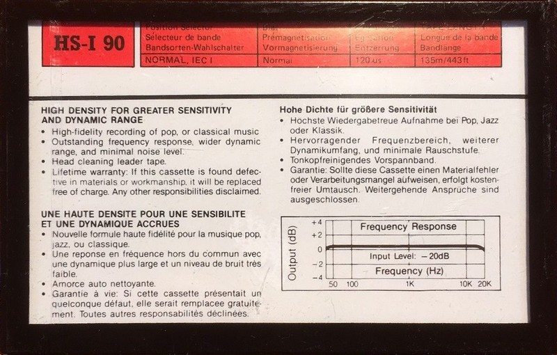 Compact Cassette Monaco HS-I 90 Type I Normal 1988 Europe