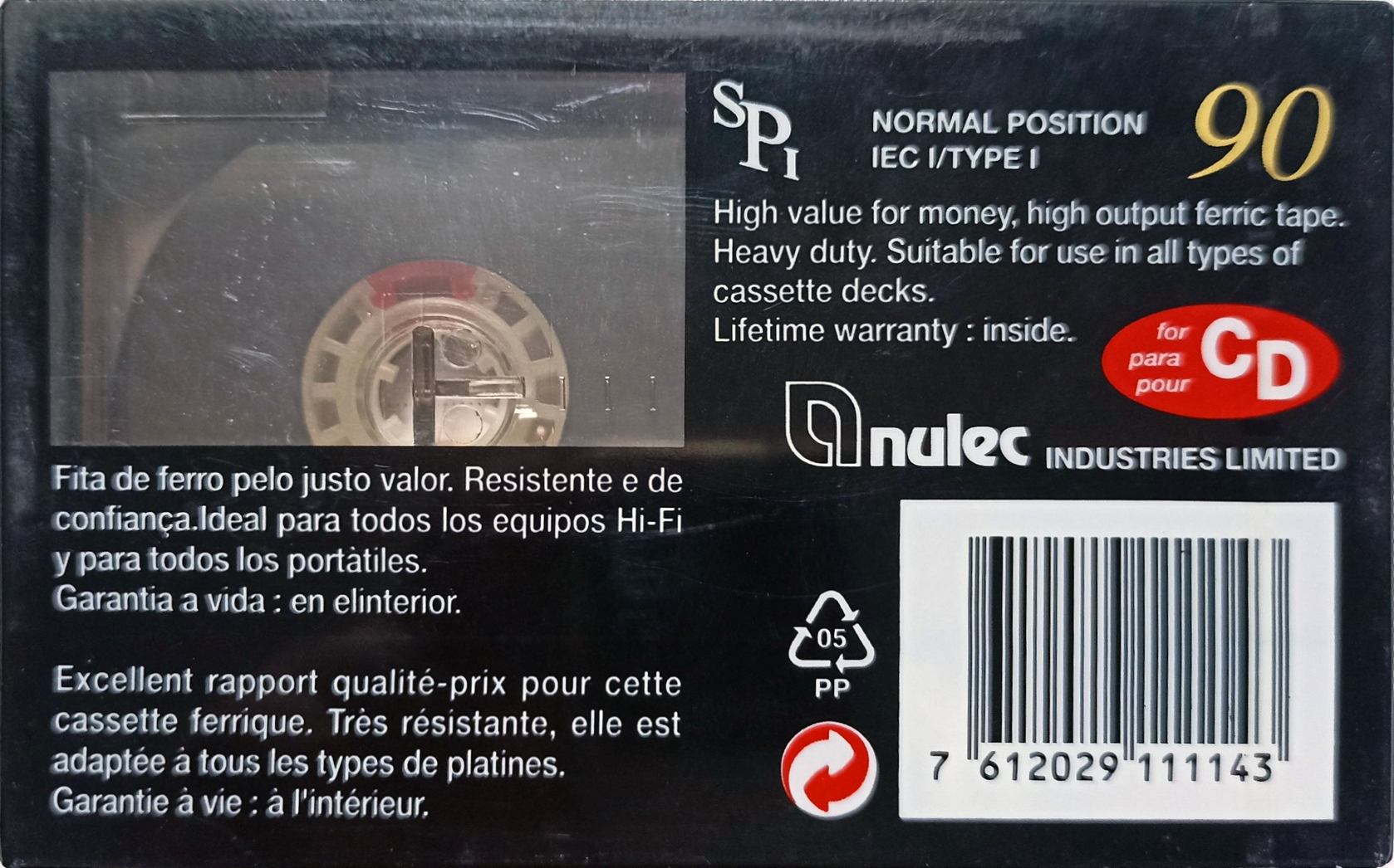 Compact Cassette Nulec SPI 90 Type I Normal Southern Africa