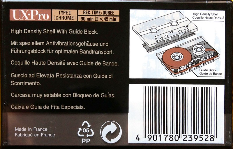 Compact Cassette Sony UX-Pro 90 Type II Chrome 1992 Europe