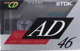 Compact Cassette TDK AD 46 "AD-46R" Type I Normal 1991 Japan