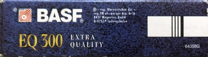 VHS, Video Home System BASF Extra Quality 300 Type II Chrome 1996 Europe