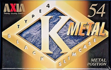 Compact Cassette AXIA K Metal 54 "KMC 54" Type IV Metal 1997 Japan