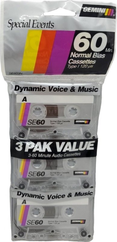 Compact Cassette Gemini 60 Type I Normal 1995 USA