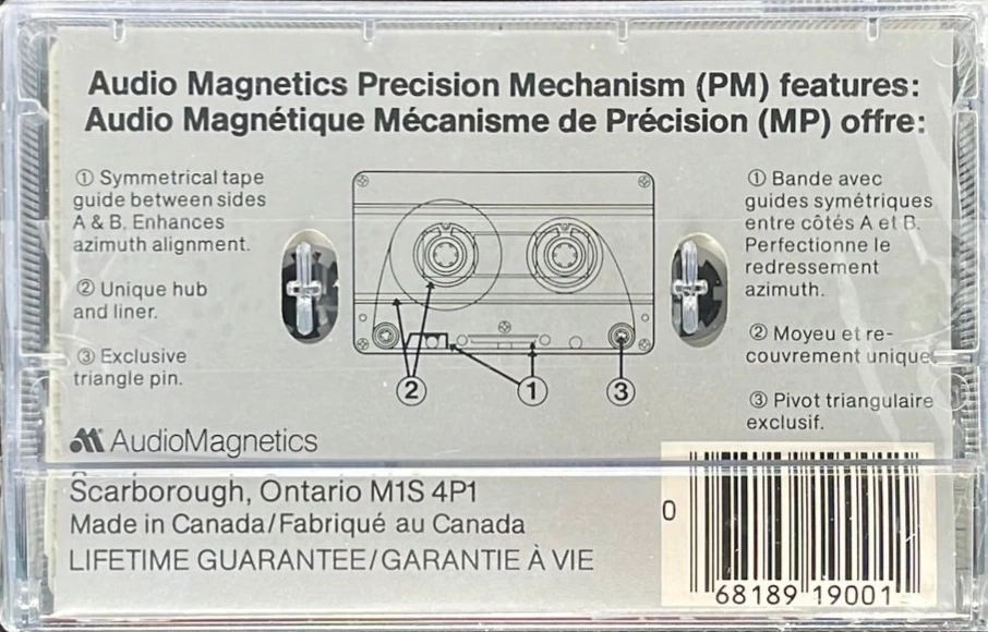 Compact Cassette Audio Magnetics XHE LN 90 "White" Type I Normal 1982 Canada