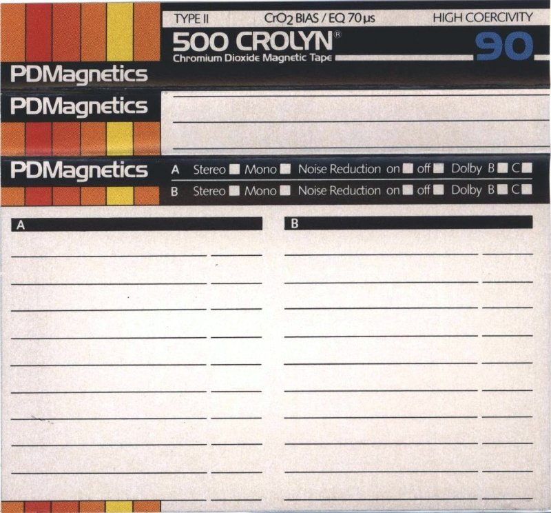 Compact Cassette PDM 500 Crolyn 90 Type II Chrome 1983 Europe