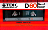 Compact Cassette TDK D 60 Type I Normal 1982 USA