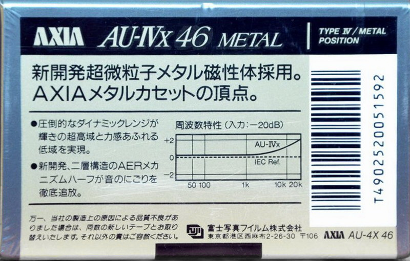 Compact Cassette: FUJI AXIA - AU-IVx 46