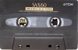Compact Cassette TDK SA-X 60 Type II Chrome 1992 North America