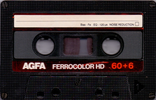 Compact Cassette AGFA Ferrocolor HD 60+6 Type I Normal 1985 Europe