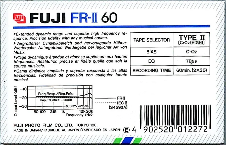 Compact Cassette Fuji FR-II 90 Type II Chrome 1988 Europe