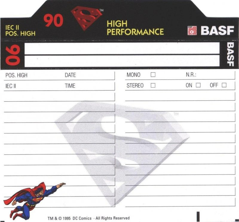 Compact Cassette BASF High Performance II 90 "Superman" Type II Chrome 1995 Europe