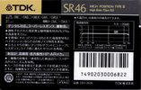 Compact Cassette TDK SR 46 "SR-46K" Type II Chrome 1989 Japan