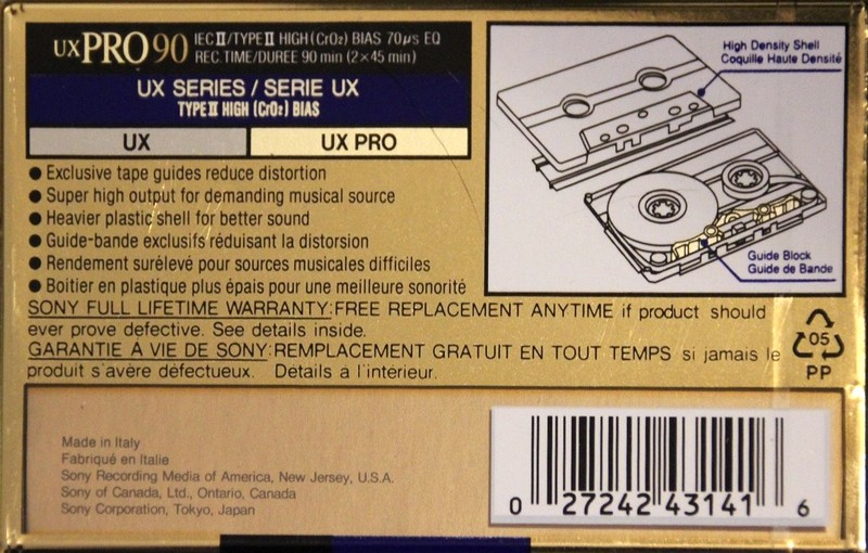 Compact Cassette: Sony  - UX-PRO 90