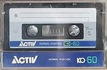Compact Cassette Activ KO 60 Type I Normal 1986 South Korea