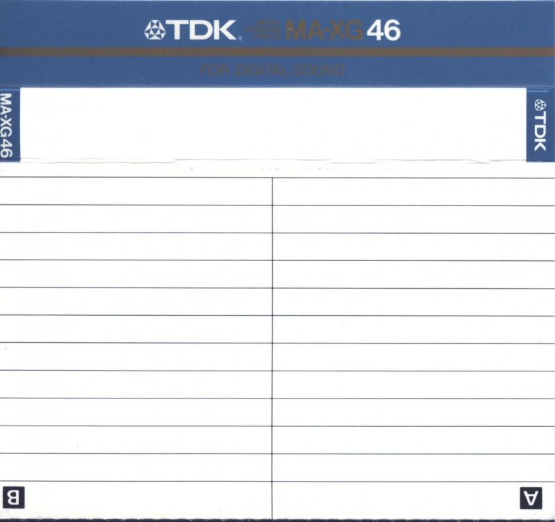 Compact Cassette TDK MA-XG 46 Type IV Metal 1985 Japan